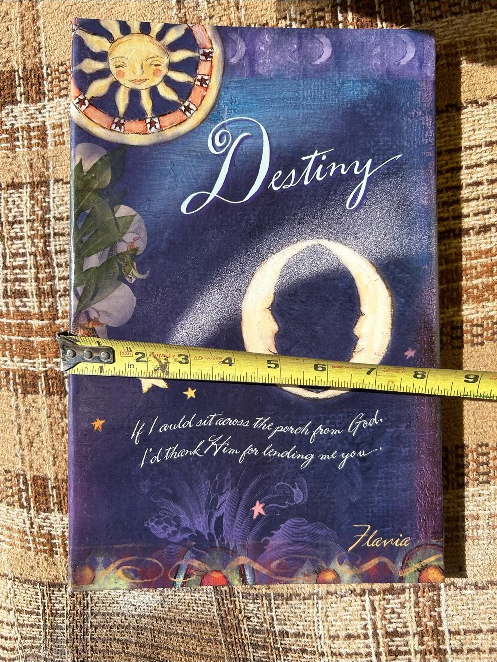 Vintage Destiny Quote Floral Yellow 3-Ring Photo Binder with Decorative Pages